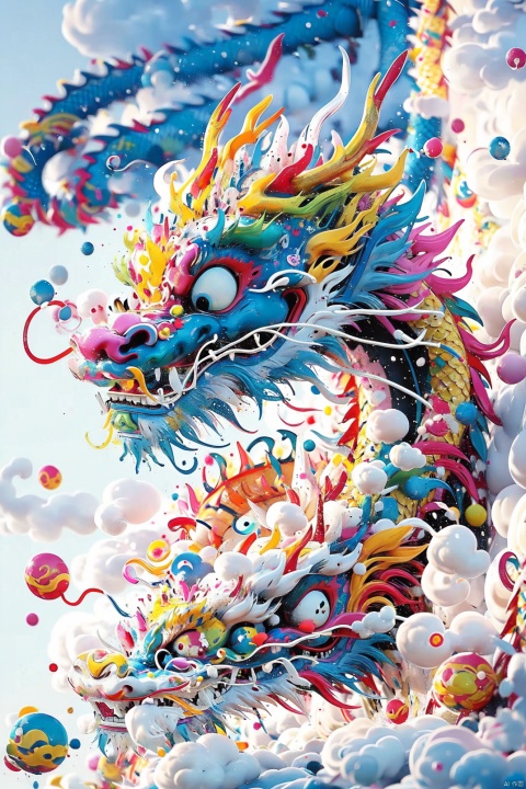  Chinese dragon, golden scales, clouds, beard, mystery, Laser eye，Eyes shining, there's a π element on the head, there's a π sign,(\long wang ga mal)