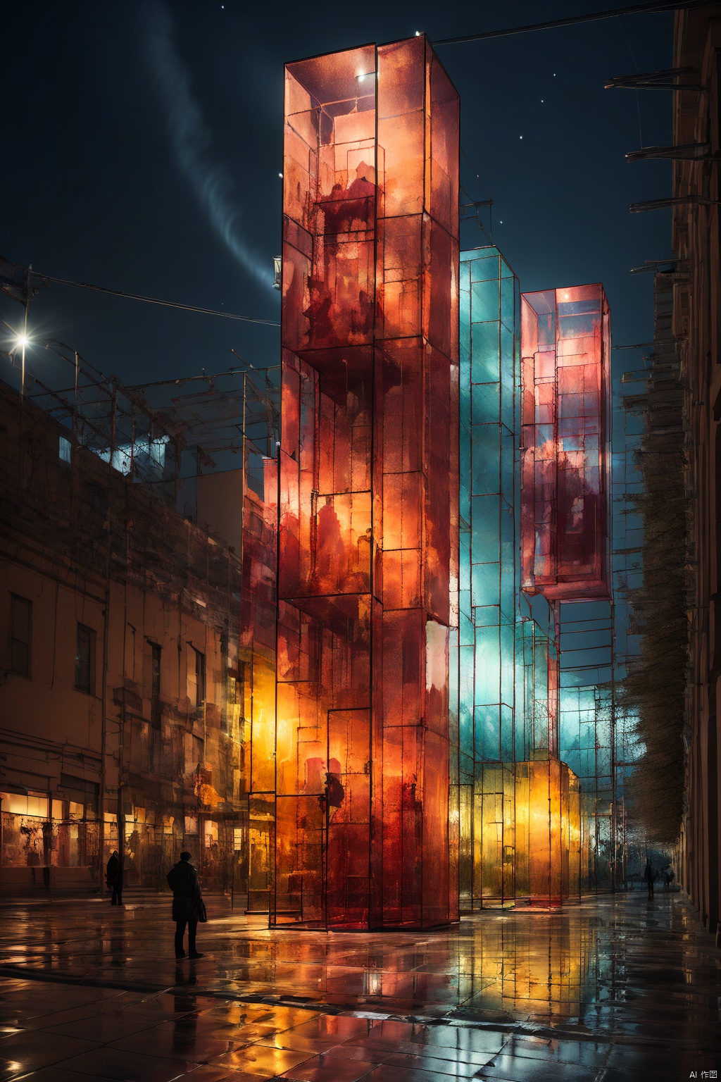 building, mc, art, dream, bionic, installation, city, night  , mboli, Installation Art