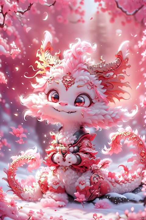  Chinese dragon, looking at the audience, red eyes, detailed eyes, threatening gaze, sinister smile, high detail, high quality, 4k, art, detailed face, (\ longyunheng tong \), Chinese dragon, embroider, Furry Girl, 1GIRL, Pink Mecha