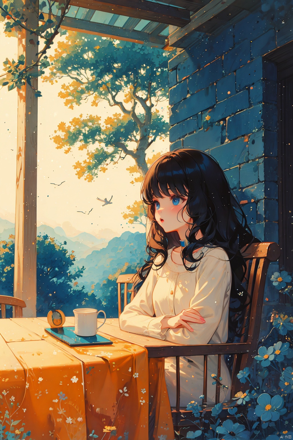  (((1cat))) in an veranda interior with trees and plants on it and flowers on the walls, ((outdoor:1.4)), tumblr, Artstation, doku-doku-kinoko, magical realism, Fairy tale, Line, magic realism, pixiv, Flower, cg society , Anime, Beatrix Potter, totorina, Subterranean, Still life, Magical girl, Animal tale, Adventure fantasy, still life, rayonism, aestheticism, Landscape, neo-romanticism, capy-shuupan, Georgette Chen, Chang Ucchin, Hidari, Jeanne-Claude, computer graphics, cgsociety, shinei-neko-hakase, uri-tan, no_human, no_humans, illustration,vector art,tshee00d,vector style