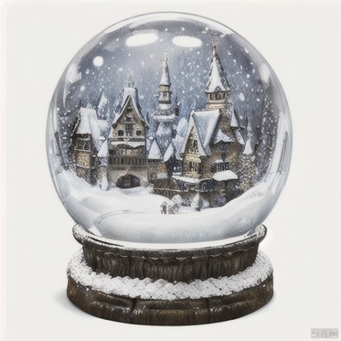  Snow Globe,castle, Sculpted,