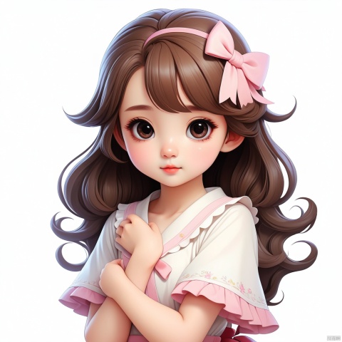 1girl,young,lovely,masterpiece,best quality,cartoon,white background, kawaii