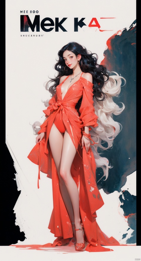  (full body:1.1),masterpiece,bestquality,8k,officialart,cinematic light,ultrahighres,movie perspective, advertising style, magazine cover
offcial art, colorful, Colorful background, splash of color A beautiful woman with delicate facial features, big breasts,full body,sexy pose,smile,
(wavy hair:1.1),drop earrings,necklace,shiny skin,look at view, ((ink)),(water color),