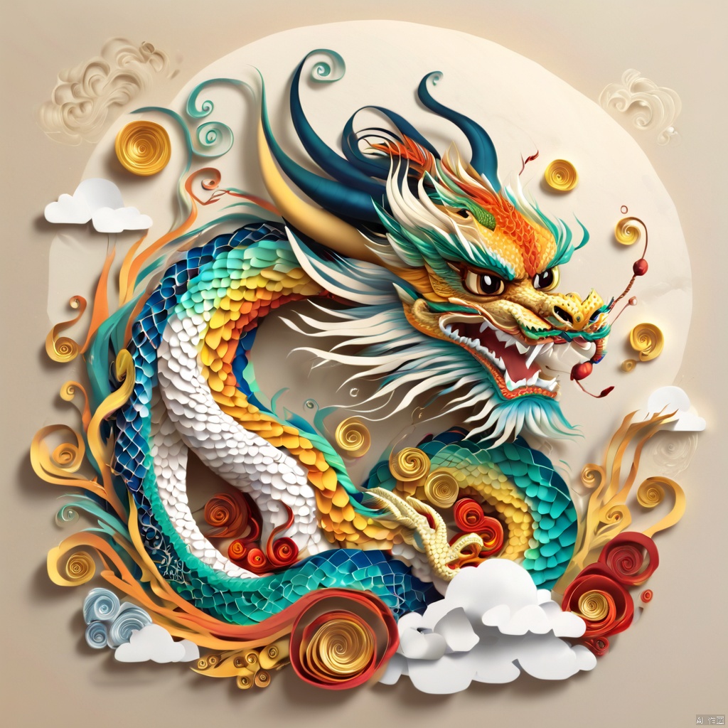  Chinese dragon,(chibi:1.5) yanzhi,