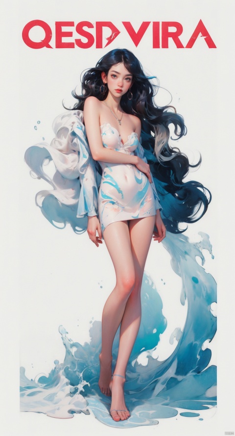  (full body:1.1),masterpiece,bestquality,8k,officialart,cinematic light,ultrahighres,movie perspective, advertising style, magazine cover,
offcial art, colorful, Colorful background, splash of color A beautiful woman with delicate facial features, big breasts,full body,
(wavy hair:1.1),drop earrings,necklace,shiny skin,look at view, ((ink)),(water color),girl