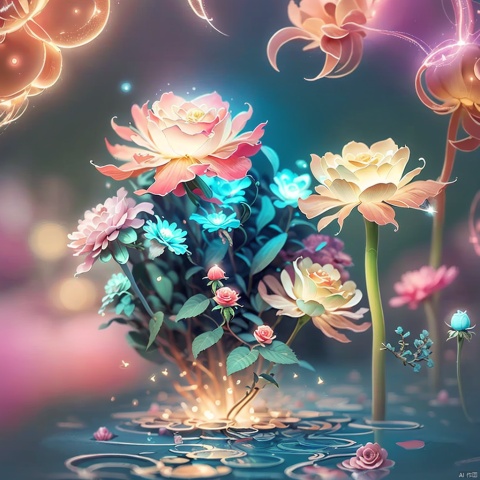  Light up the colorful mushroom forest,Light up the colorful Roses,High quality, ultra-clear picture quality,8k