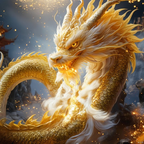  eastern_dragon,looking at viewer,highres,(Golden yellow:1.2),full_body,Roll up