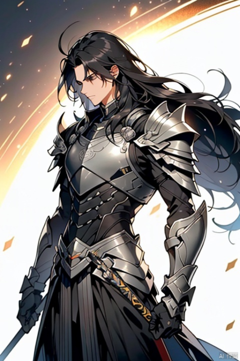  messy black hair,slim,tall,strong,long
hair, Battle Armor,1 male,spear








