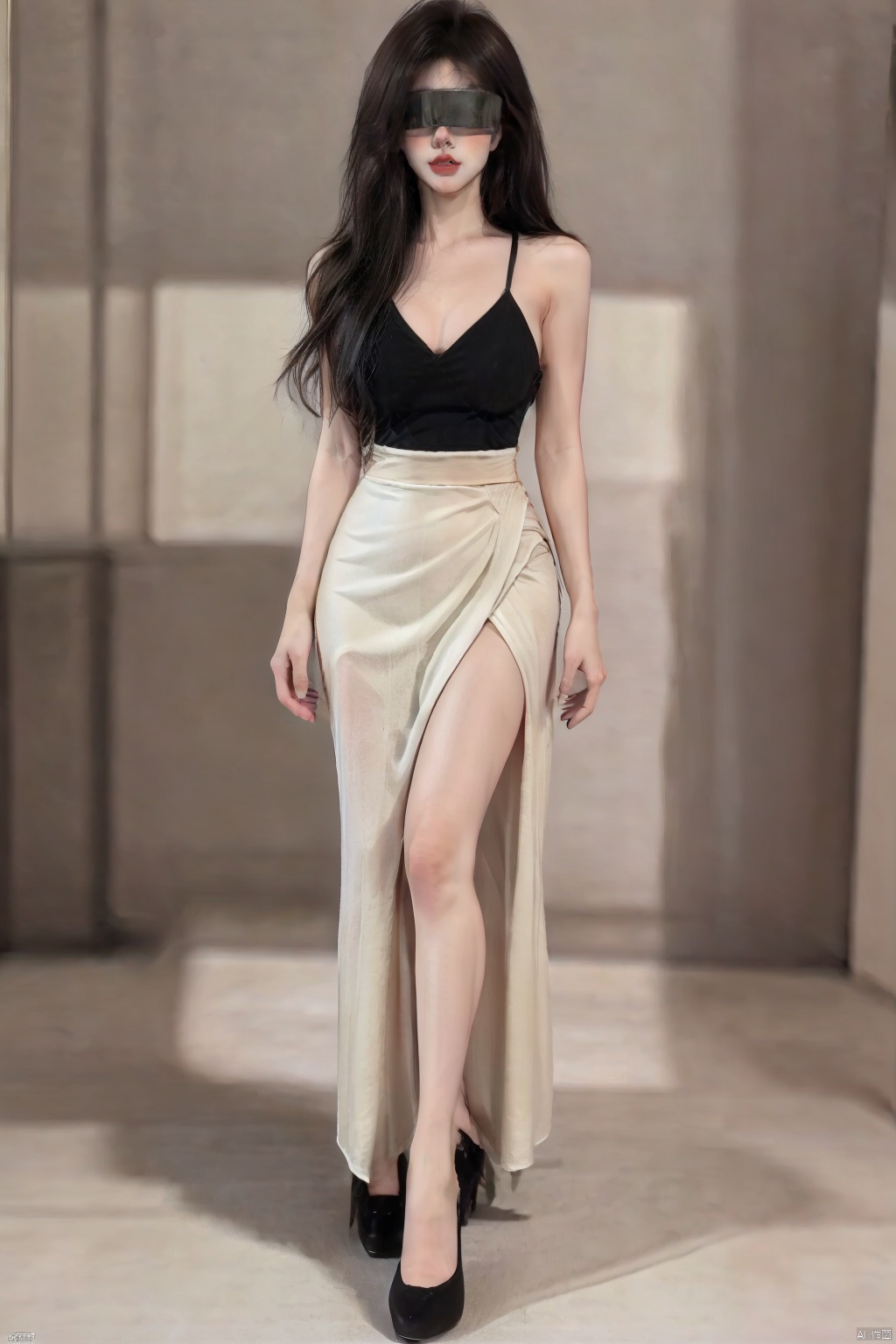  ((Best Quality)), ((Masterpiece)), (Very detailed:1.3), 3D, 1 girl,solo,(((full body))),J elegant asian woman in a black Mosaic dress,dance, Fairy, crystal, jewels,Crystal clear,eyeshadow,,dynamic pose,(the skirt sways with the wind:1.2),(skirt_hold:1.2),,high heels,Charming eyes,sideways_glance,exquisite facial features,slim legs,graceful yet melancholic posture,full shot,dutch angle,from_side,medium_shot,soft lighting,dramatic,perfect lighting,simple_background,(masterpiece, realistic, best quality, highly detailed, Ultra High Resolution, Photo Art, profession,cinematic_angle),plns,sw,1girl, dress,nature,colorful, HDR (high dynamic range), ray tracing, nvidia RTX, super resolution, Unreal 5, subsurface scattering, PBR texture, post-processing, anisotropic filtering, depth of field, Maximum sharpness and sharpness, multi-layered textures, albedo and highlight maps, surface shading, accurate simulation of light-material interactions, perfect ratios, octane rendering, duotone lighting, low ISO, white balance, rule of thirds, wide aperture, 8K RAW, efficient sub-pixels, subpixel convolution, luminous particles, dynamic pose, blindfold, 
