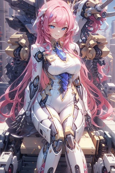  (original) , (very detailed wallpaper) , very detailed illustrations, (1 Girl) , beautiful eyes, (delicate face) , perfect detail,smile
((mechanical parts)), mechanical spine, mechanization, future, wide hips, laboratory, ((mecha)), stylish energy \(module\), repairing, sitting
 (best lighting) , (super complex detail) , 4K Unity, (super detailed CG: 1.2) , (8K: 1.2) , elysia