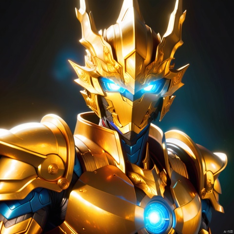 (masterpiece) , (best quality), photorealistic, Octane rendering, (art of light novel, 1.2) , perfect features,only, Studio lighting,ray tracing
(Golden space),(Golden meteor,Golden lightning:1.4)
(1 boy),(dragon full Masked helmet),(dark golden armour:1.4),blue glowing eyes,,(Kamen Rider:1.1),(face close-up:1.2)
straight-on,(stand :1.2),(upped body:1.3)
Original, extremely detailed wallpaper, highly detailed illustrations,(best lighting) , (super-complex details) , 4K unified, (super-detailed CG: 1.2) , (8K: 1.2), fire element, kaijia