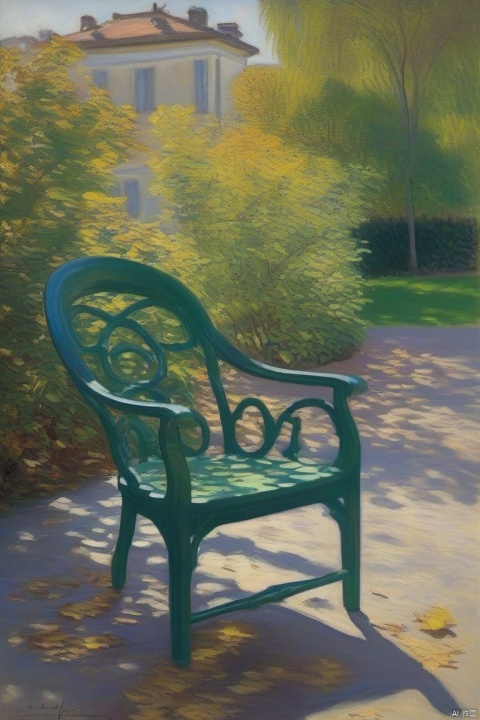  Monet,  swaying leaves,chair,light and shadow, 
