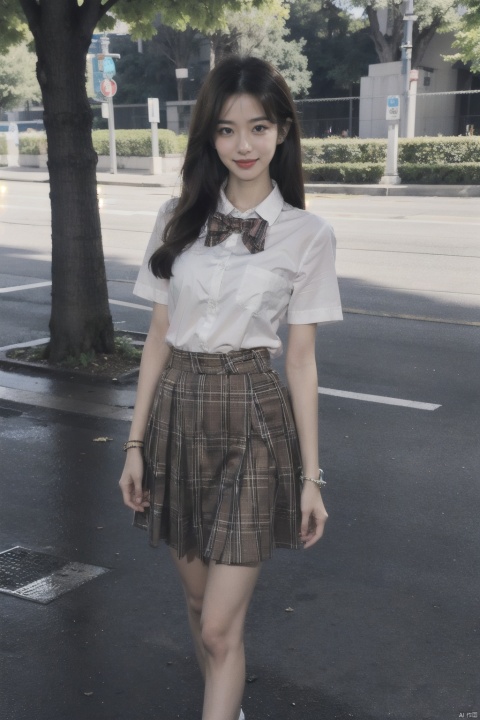  masterpiece,bestquality,realistic,8k,officialart,ultrahighres,2girls,teenager,kawaii,skinny,beautifly face,seductive smile,short sleeves,jk_style,jk_skirt,jk_shirt,(striped),jk_bow,outdoors,,slim legs,white pantyhose,brown shoes,perfect waist to hip ratio,fashionable accessories,,,multiple girls,skirt,2girls,black hair,school uniform,bag,looking at viewer,brown eyes,cosplay,hair ornament,smile,plaid skirt,long hair,watch,realistic,lips,bracelet,shirt,backpack,brown hair,real world location,solo focus,