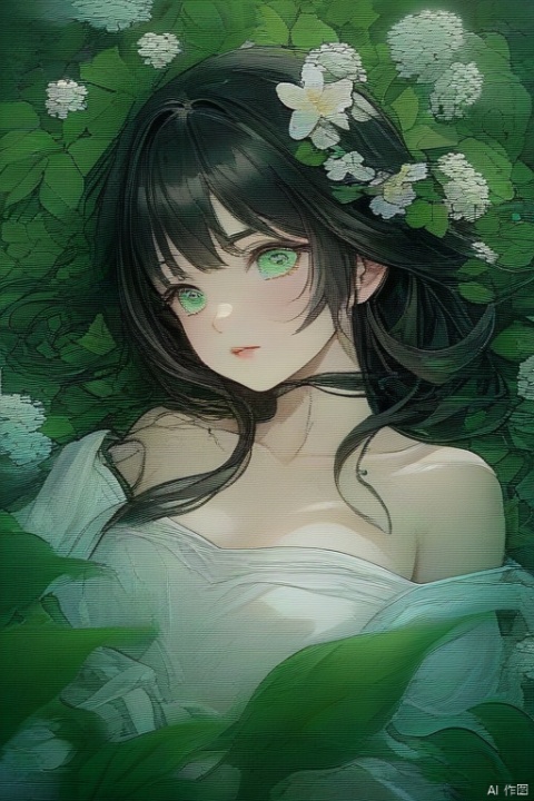  goddess,Green Pupils,gentle,Surrounded by flowers, 1girl, yunxi,, yunxi,1girl, sexy
