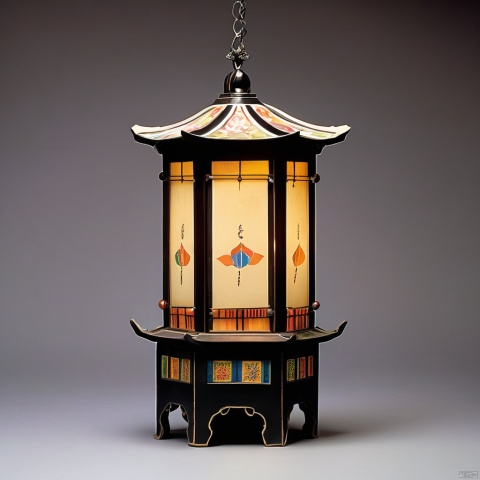 The translation of Palace lantern, an octagonal or hexagonal lantern, each side pasted with paper-cut or inlaid with glass, and adorned with colorful paintings, with tassels hanging below."