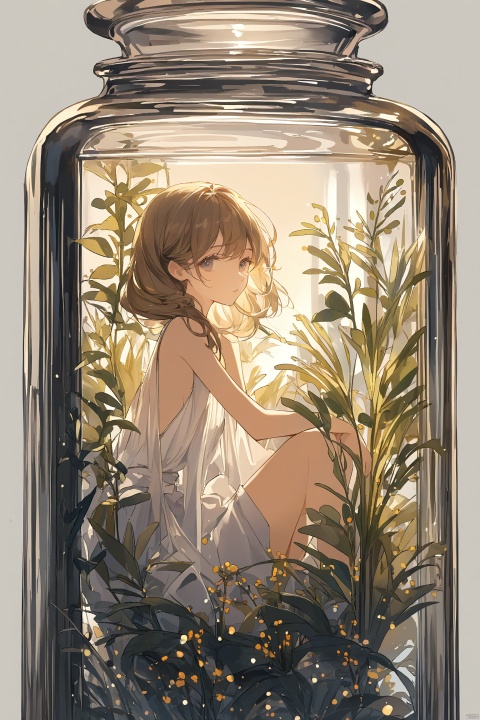 1girl,in glass,simple background,beautiful,masterpiece,best quality,very aesthetic,extremely detailed