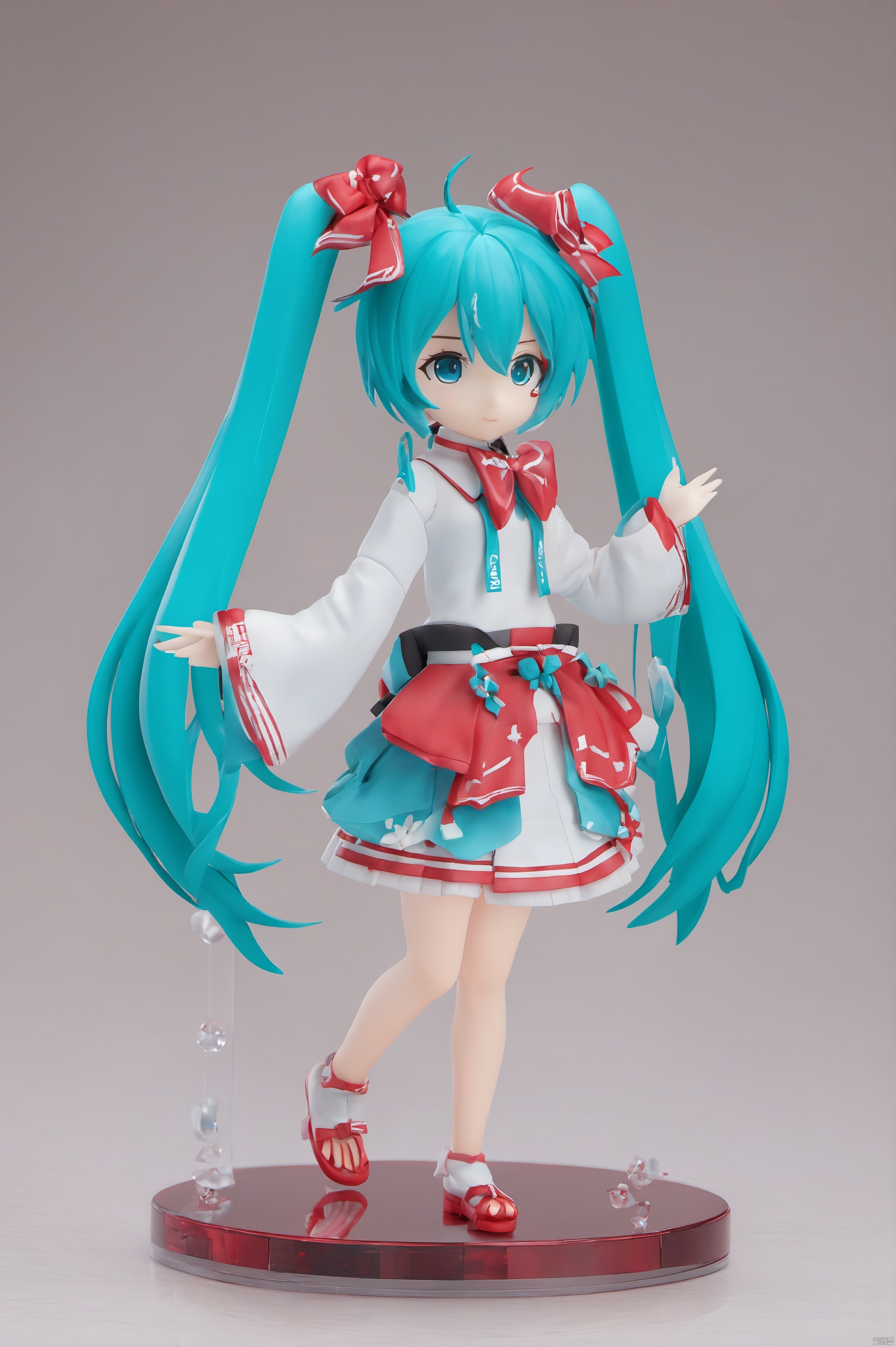 1girl,cute,garage kit,miku,simple background,masterpiece,best quality,very aesthetic,extremely detailed