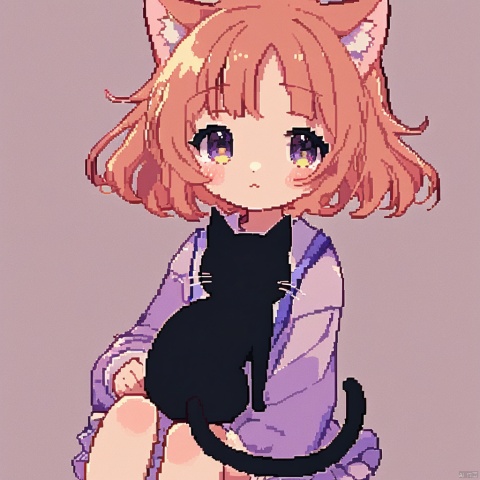 1girl,cute,cat girl,Pixel art,simple background,masterpiece,best quality,very aesthetic,extremely detailed