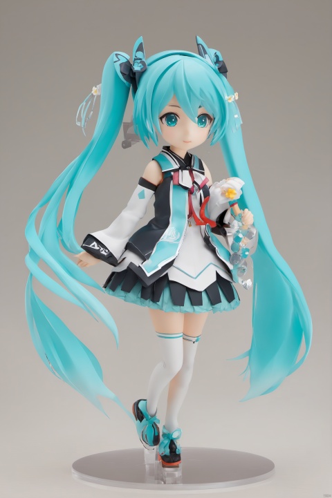 1girl,cute,garage kit,miku,simple background,masterpiece,best quality,very aesthetic,extremely detailed