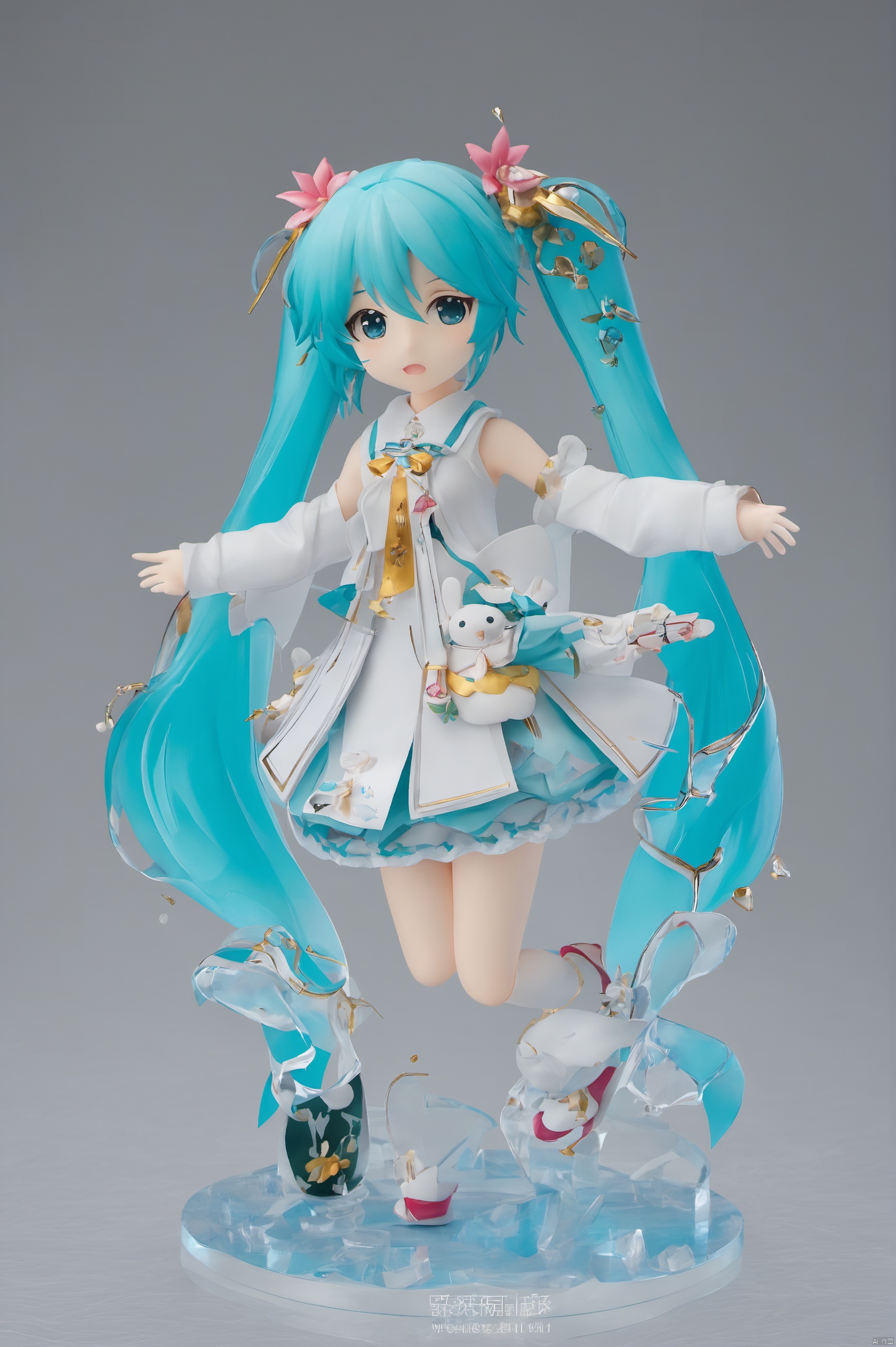 1girl,cute,garage kit,miku,simple background,masterpiece,best quality,very aesthetic,extremely detailed