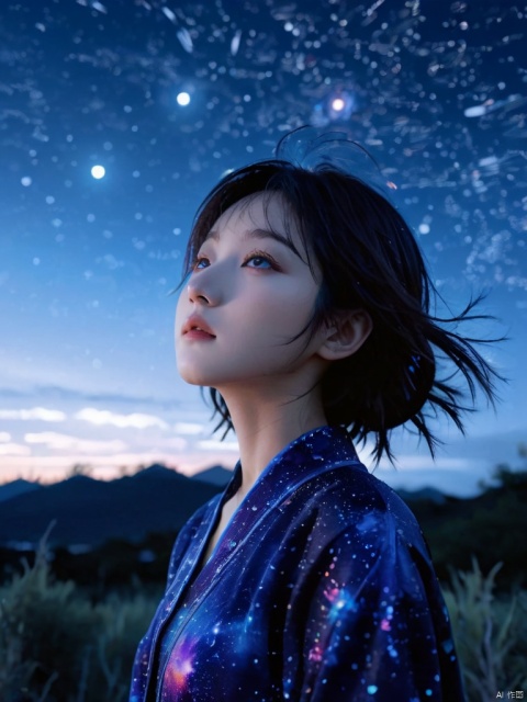  a girl formed of colored glaze,looking at viewers,coloured glaze, (night sky), uv light, white_background:0.7, official art,unity 8k wallpaper,ultra detailed,best quality,extremely detailed,dynamic angle,vivid color,gorgeous asian girl, night shot, 