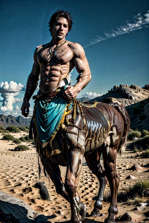  1male, centaur,The Lord of the Rings, movie CG, strong warriors with poleguns,Fantasy style,masterpiece, Light master,