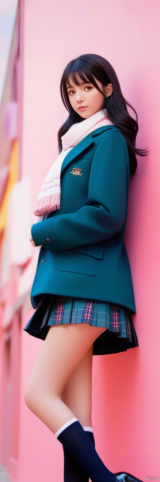  masterpiece,bestquality,8k,4k, 1girl, bangs, black_hair, black_eyes, blush, breath, coat, cowboy_shot, earmuffs, gradient, gradient_background, hair_between_eyes, hands_in_pockets, , , jacket, long_hair, looking_away, pink_background, plaid, plaid_scarf, plaid_skirt, pleated_skirt,legs,shoes,school_uniform, skirt, solo, thighhighs, shota, g021, hand, g020, g009, g008, g019, g016