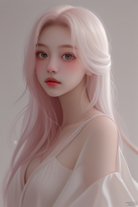 a girl,Pure white background, Studio light,