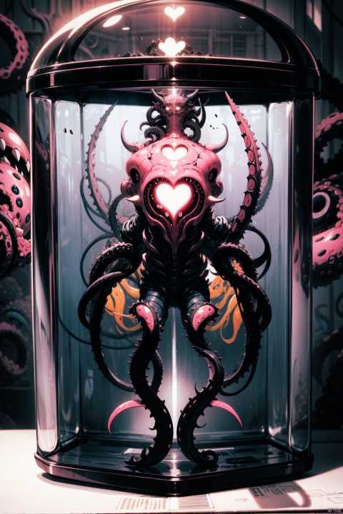 {{{pink refrigerator,Atomic Heart}}},metal mechanical tentacles with metal claws,Cthulhu style, by Zdzislaw Beksinski,by Manabu Ikeda
