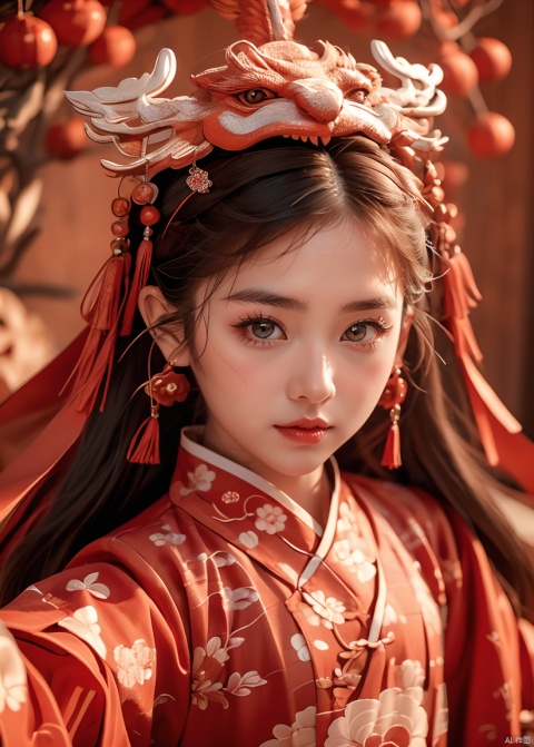  1 girl, solo, ((upper body,)), ((cute face)), expressionless, (beautiful detailed eyes), dofas, laojun,Chinese dragon paper cut,