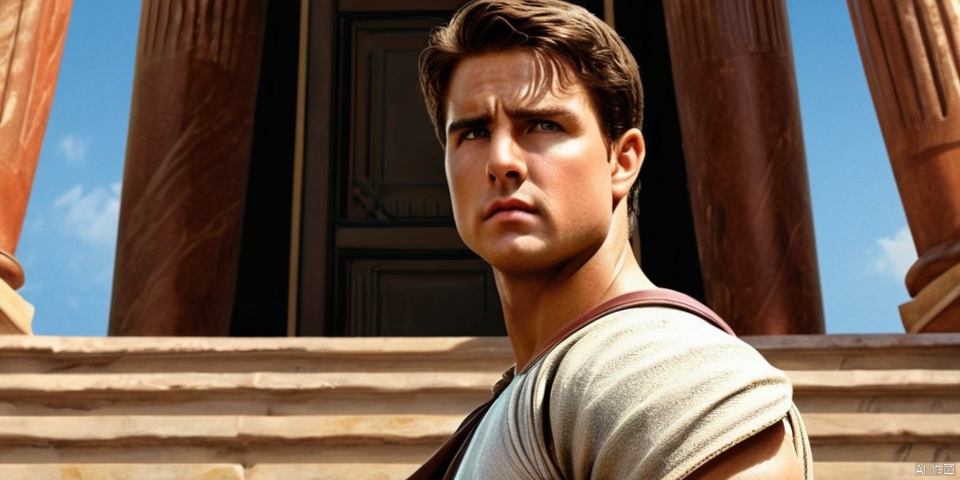  ((masterpiece)), ((best quality)), ((illustration)), extremely detailed,
2juiors,2 tall thin young Roman juior man stands on the steps,, photorealistic, Achilles, realistic, movie,
thin, MenEro, Handsome Boy, ,young faces,
Tom Cruise
