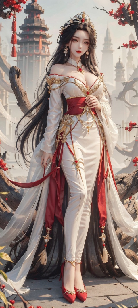  busty,long legs,full body,look at viewer,Jade foot,long hair,best quality,red lips,earrings,big Ice Crystal Crown,masturbation,sunnyday,,symmetrical background, jiangli