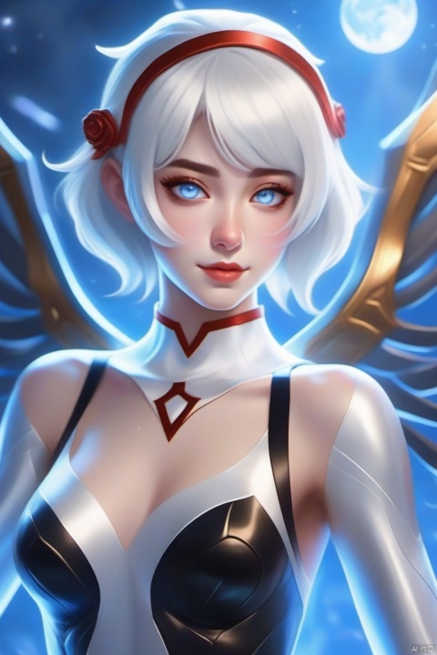  angle wings,mechanical body,white hair, forehead bangs, blue eyes, pretty girl, sunny and cheerful.signifying the power of truth, judgment of doom, feminine energy。Nasai of the Platinum Endgame, the supreme angel who exists to help the happiness of the people he protects, mastering the power of death, love, and the power of leaping. Kyle of the League of Legends, weak when he first appeared, but growing stronger, his illusions of hope in mortals are shattered, and he begins to punish and terminate villains.Spider Gwen, good at playing the drums, before obtaining the ability of the spider life is very chaotic, after obtaining the ability of the same, but because of the sacrifice of a close friend and became a turning point, so very much cherish the ability and dedication to it!sword and wind saga of Griffith, the earliest human ambition, want to create a kingdom, was born by the prophecy selected, must first become a demon after becoming a god, because of the love of the imprisoned and tortured, climbed not belong to their own class, the evil fall into the devil, to the wife of a close friend of the line of obscenity, time, Er to awakening, to become the savior of the hearts of the masses!
