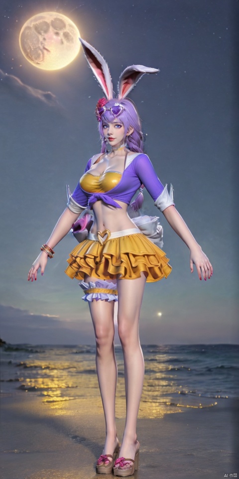  GSL,moon,night,scenery,star \(sky\),sky,night sky,full moon,starry sky,ocean,outdoors,horizon,tree,
1girl,solo,animal ears,rabbit ears,purple hair,skirt,eyewear on head,heart,braid,flower,navel,hair flower,looking at viewer,hair ornament,yellow skirt,twin braids,midriff,bracelet,jewelry,blue eyes,sunglasses,
shirt,tied shirt,choker,heart-shaped eyewear,belt,medium breasts,realistic,cropped jacket,crop top,white choker,
izayoi sakuya,bridal garter,miniskirt,(sitting:1.3), (raw photo:1.2),((photorealistic:1.4))best quality,masterpiece,illustration,an extremely delicate and beautiful,extremely detailed,CG,unity,8k wallpaper,Amazing,finely detail,masterpiece,best quality,official art,extremely detailed CG unity 8k wallpaper,absurdres,incredibly absurdres,huge filesize,ultra-detailed,highres,extremely detailed,beautiful detailed girl,cinematic lighting,1girl,pale skin,tall female,(perfect body shape),skinny body,Slender legs,, pale skin,tall man,long legs,thin leg,1girl, solo, long hair, breasts, looking at viewer, smile, bangs, blue eyes, skirt, large breasts, hair ornament, navel, animal ears, cleavage, jewelry, sitting, swimsuit, purple hair, flower, heart, bikini, earrings, outdoors, parted lips, sky, barefoot, choker, day, midriff, cloud, hair flower, nail polish, rabbit ears, bracelet, feet, blue sky, lips, toes, ocean, beach, sandals, sunglasses, red nails, eyewear on head, toenails, sand, toenail polish, purple bikini, bikini skirt, heart-shaped eyewear,nude,bare legs,topless,clothes removed,topless, WZRYgongsunliMJZX,lifted by self