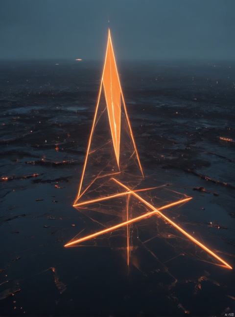Orange, geometric shape, very delicate, 8K, beautiful: 1.8. High detail, ultra detail, ultra clarity, high quality, church, technology, future, Mars, castle, architecture, full body (revealing lower body), a girl stands in a huge inverted triangle building (equilateral triangle) floating in mid air, sparkling during the day, with tight wedding dresses, cloaks, white hair, high heels, long legs, silhouettes, horizon, cyberpunk, wide-angle shots, high angles, futuristic style, neon lights, tornadoes, Amazing visual background,