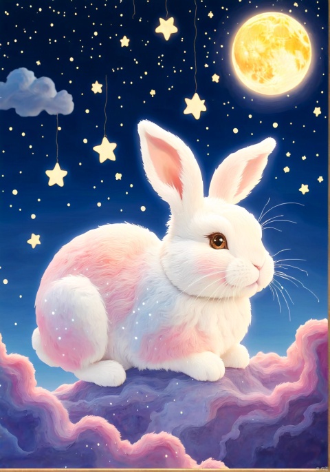  llustration style, hand-painted style, hand drawn lovely
 Furry rabbit, dream,the Earth , dreamy, stars, soft, clouds, decoration, great works, 8k, movie texture, movie cg, clear details, rich picture, keai