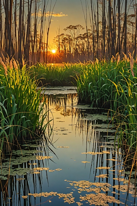Reed swamp , -