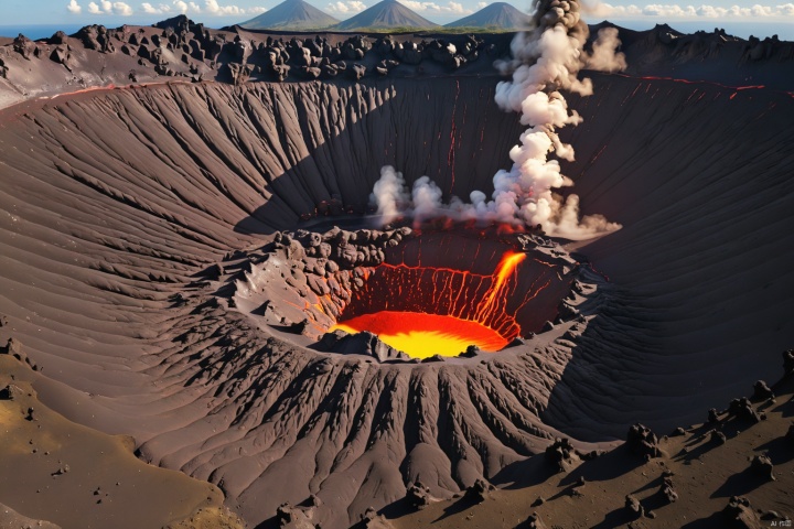 Volcano crater,
