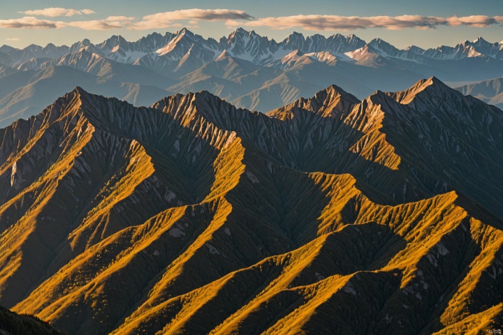 Mountains and ridges,