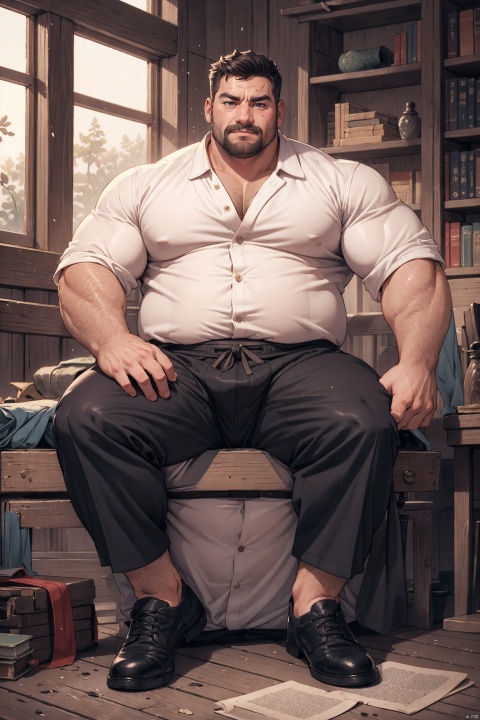  Daddy businessmansuit, deep eyes, black socks and shoes off, thick thighs, stubble face,charming, mature male,chubby fat round face, cute uncle, thick eyebrows, big eye, very short fade hair, 30 - 35 aged man, whiskers, stubble, thick calfs,in morning,best quality, ultra high resolution,full body,

Gay Caucasian man, old book style ink illustration, on parchment, ink splashes, ink stains, ink smears, faded ink, samurai, coat, pantless