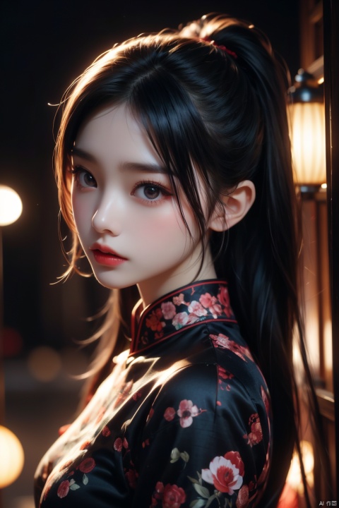  1girl,a whole-length portrait,full_shot,dark theme, wide_shot, Asian girl,moyou