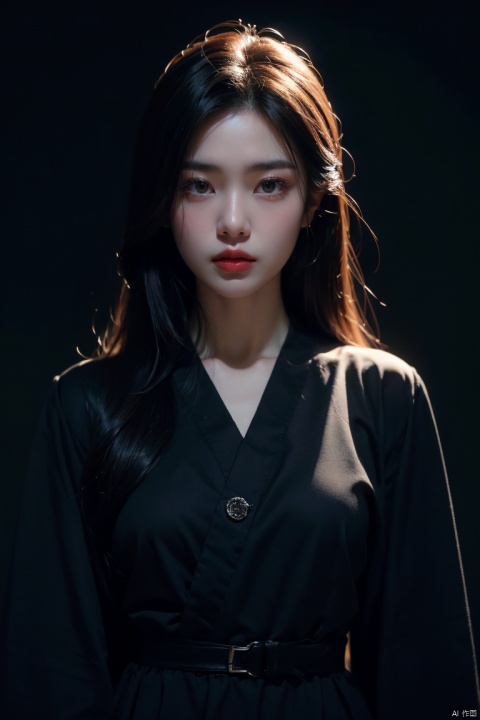  1girl,a whole-length portrait,full_shot,dark theme, wide_shot, Asian girl