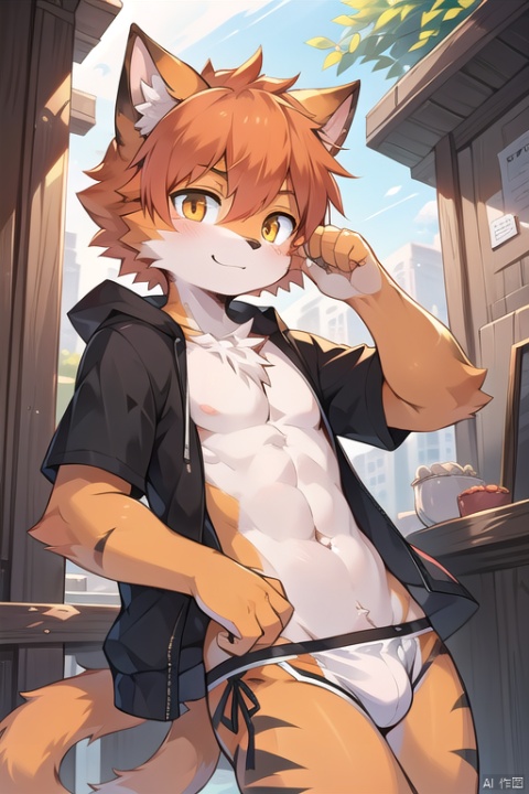  boy， in this day and age,few things have aroused more cute than cat boy. to my way of thinking, furry, HTTP, dbx，orange fur，short，black pupil，orange hair，