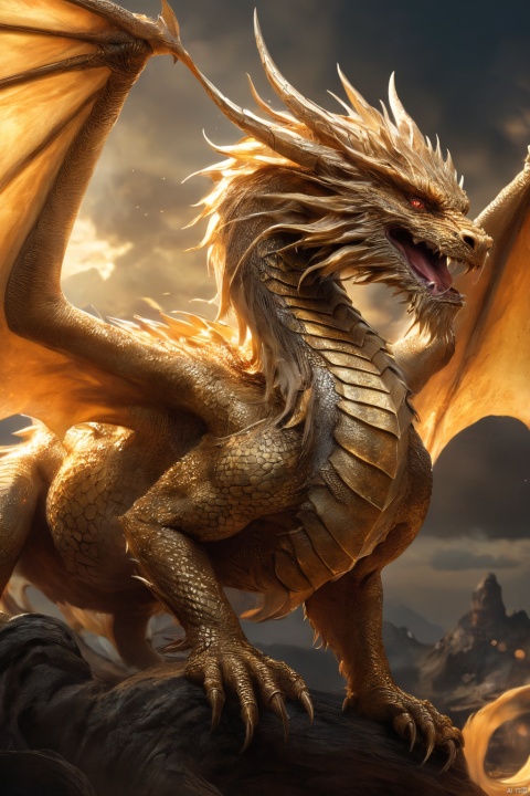 Golden Dragon, the core subject is a dragon, the main action is to take off, the style is epic fantasy art, the light effect is surrounded by dazzling golden light, the color is dominated by gold and crimson, the perspective is overlooking from a distance, and the quality is delicate and full of power. the command is to create a magnificent picture.

In this description, the Golden Dragon is the core of the picture, it is taking off, showing unparalleled strength and majesty. The picture style is full of epic fantasy, and the dragon body is surrounded by dazzling golden light, as dazzling as the sun. The color is mainly gold and crimson, which not only reflects the dignity and sanctity of the dragon, but also shows its inner enthusiasm and strength. From the perspective of long-distance overlooking, you can feel the majesty of the dragon and the splendor of the picture. The quality of the picture is delicate and full of power, as if you can touch the texture of the dragon scale and the texture of the muscle. Finally, the order is to create a magnificent picture so that the viewer can feel the majesty and power of the Golden Dragon.