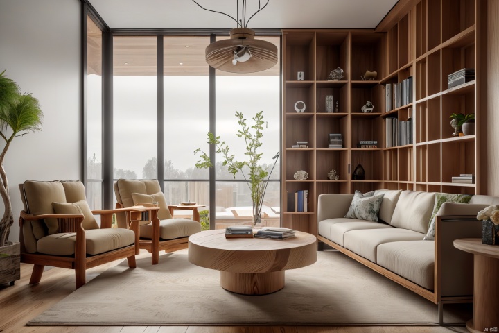  (masterpiece, best quality, highres,absurdres, detailed:1.2)
indoor,(rotating steel stair to other floor:1.1)
Windows, floor-to-ceiling Windows, greenery,(a lot of flower disc:1.2).
fabric sofa, wooden round coffee table, carpet, shelving for books,
winter,snowing outside,
wooden floor and plant wall
front view,symmetry, 
, indoors, BY MOONCRYPTOWOW