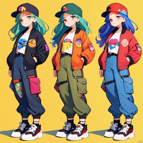  1 super beautiful girl,streetwear,graphic tees,cargo pants,bomber jackets,high-top sneakers,snapback hats,bold patterns
