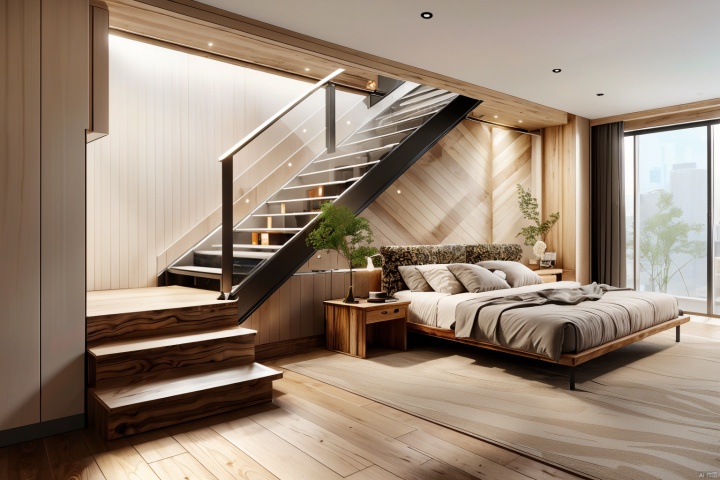  (masterpiece, best quality, highres,absurdres, detailed:1.2)
indoor,(steel stairs to other floor:1.1)
Windows, floor-to-ceiling Windows, greenery,a lot of flower disc.
winter,snowing outside,
wooden floor and plant wall
front view,symmetry, 
, indoors, BY MOONCRYPTOWOW