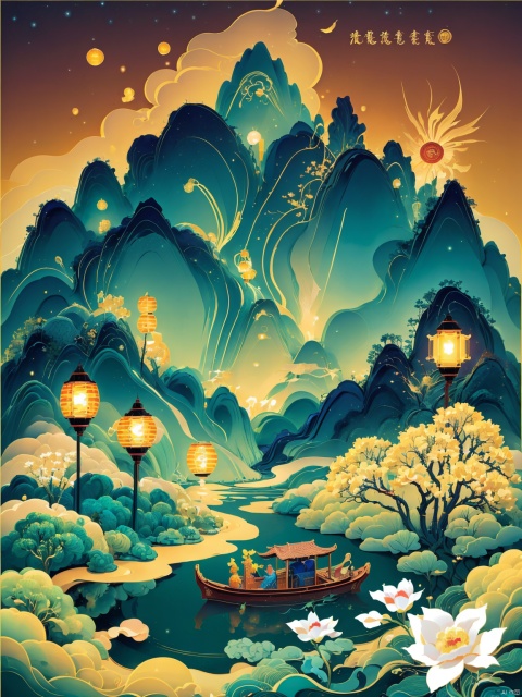  masterpiece , super fine , extremelydetailed wallpaper , perfect lighting , painting , crazydetail , super fine , super quality , high detail , superfine , stereoscopic , super rich ,32k, quohuashanshui
spring, village,lantern,close-up