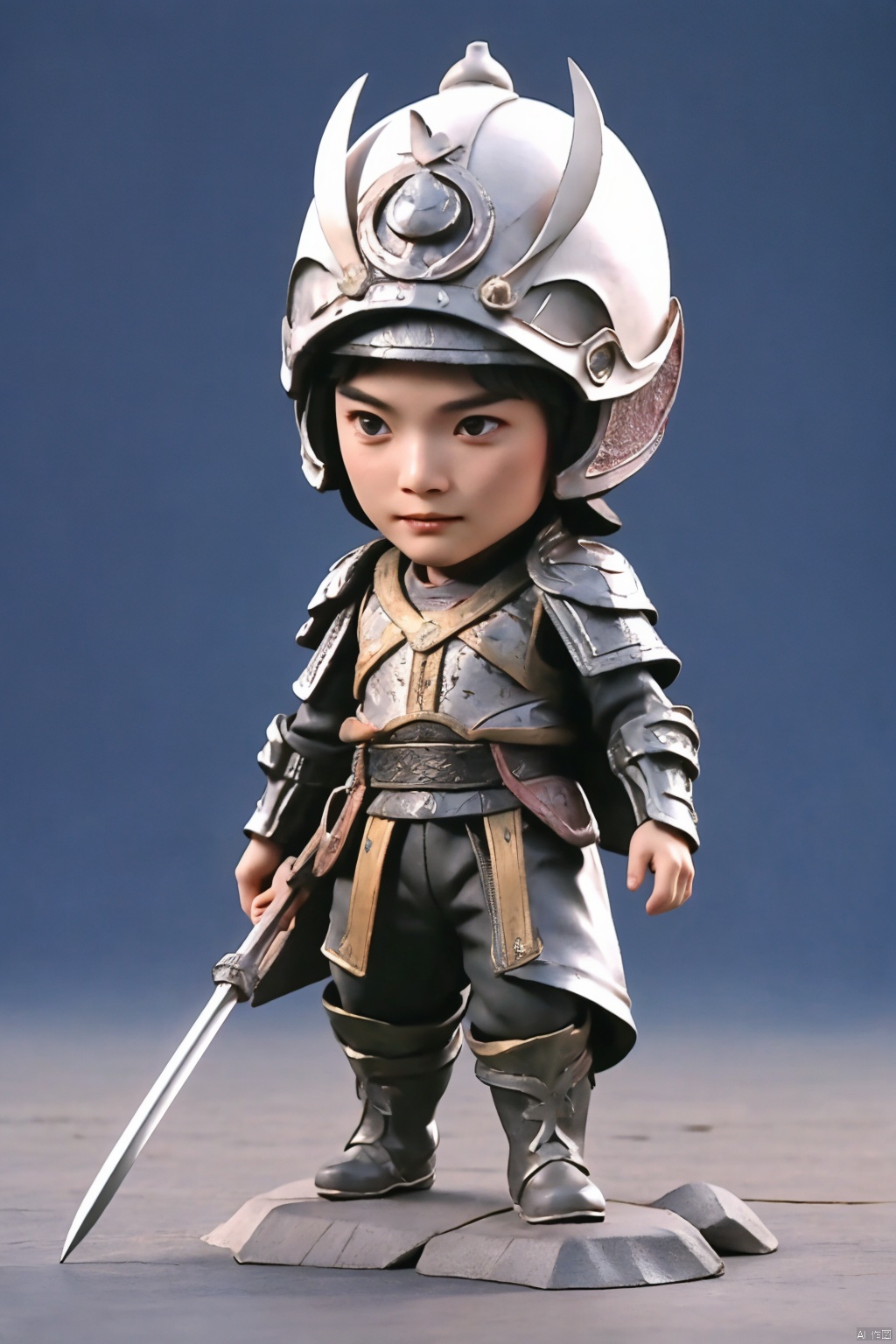  1boy 40years old Chineseclothing,Background of ancient battlefields ray tracing White armor A long white cloak  holding a lonWg spear Silver helmet, hand101