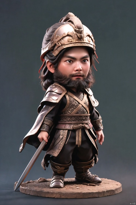  1boy 40years old Chineseclothing,Background of ancient battlefields ray tracing A long white cloak holding a lonWg spear Silver helmet, hand101, 1boy beard